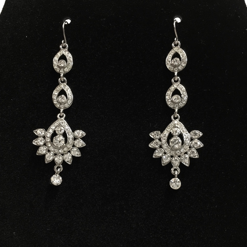 Silver and Crystal Chandelier Earrings