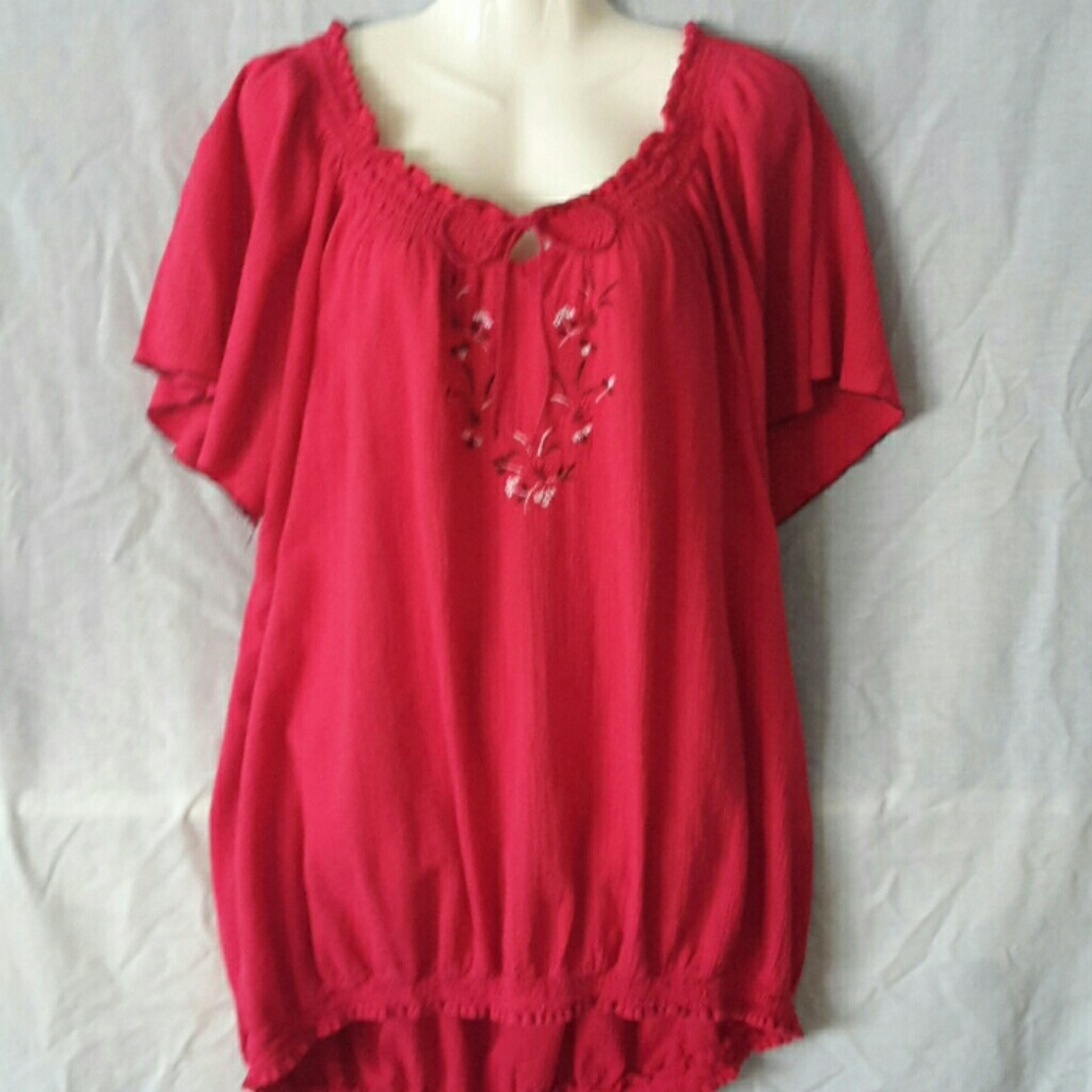 Embroidered Pheasant Top 18W-20W
