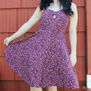 Old Navy Burgundy Floral Sun Dress