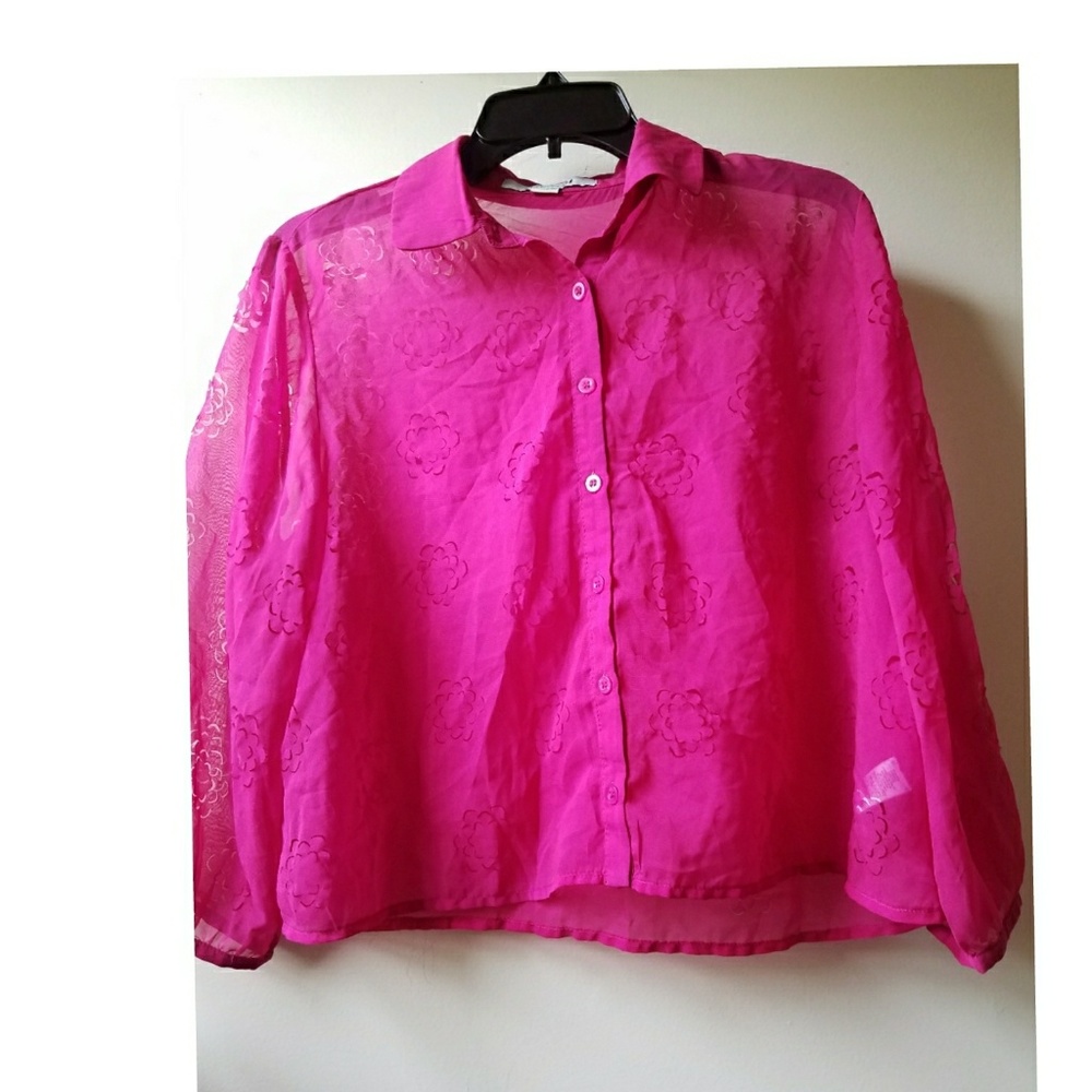 Pink floral shirt