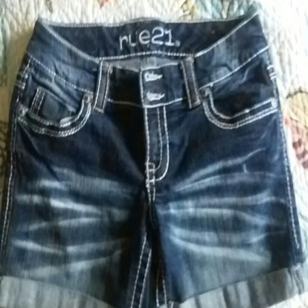 Rue 21 Dark Blue Denim Shorts