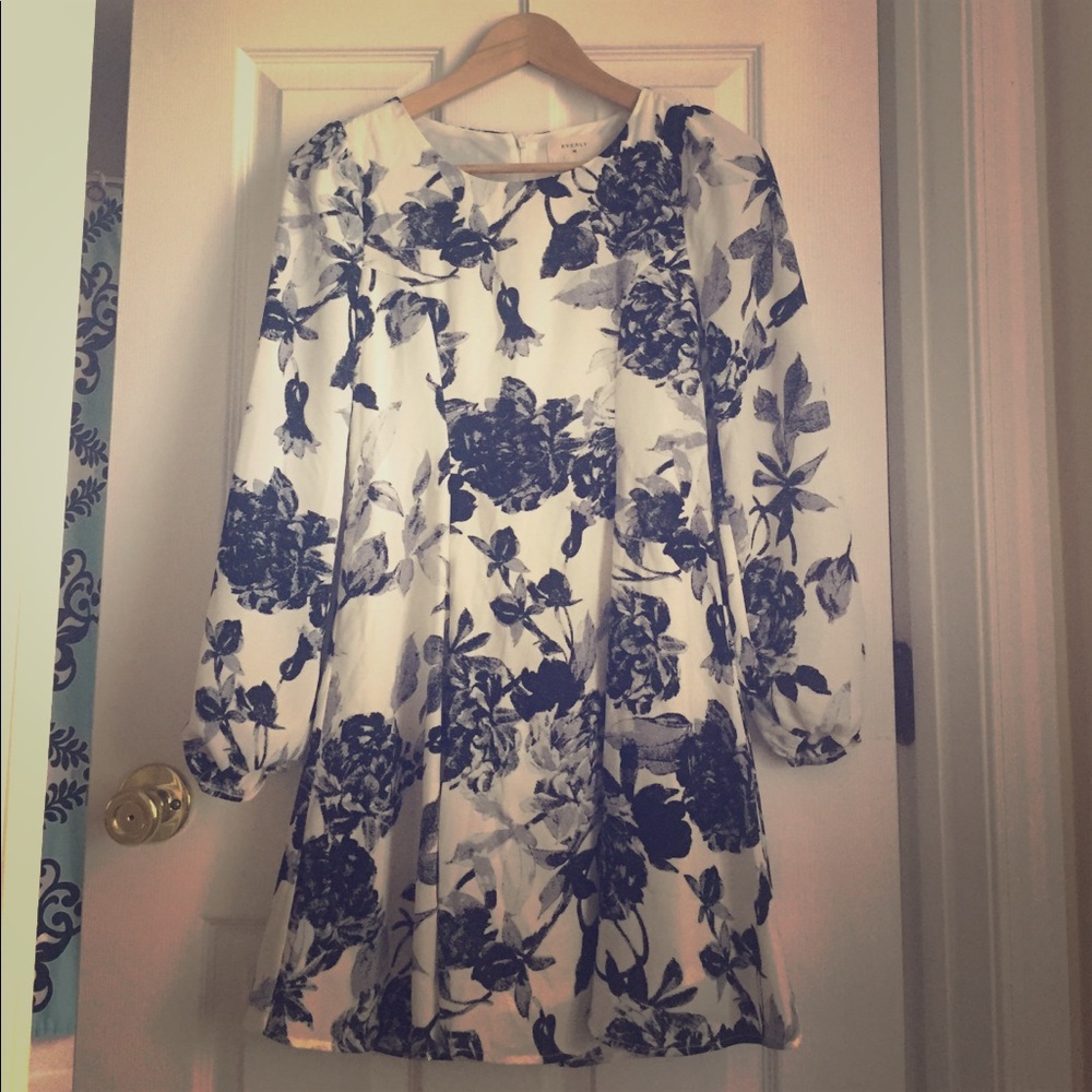 Everly floral black and white dress