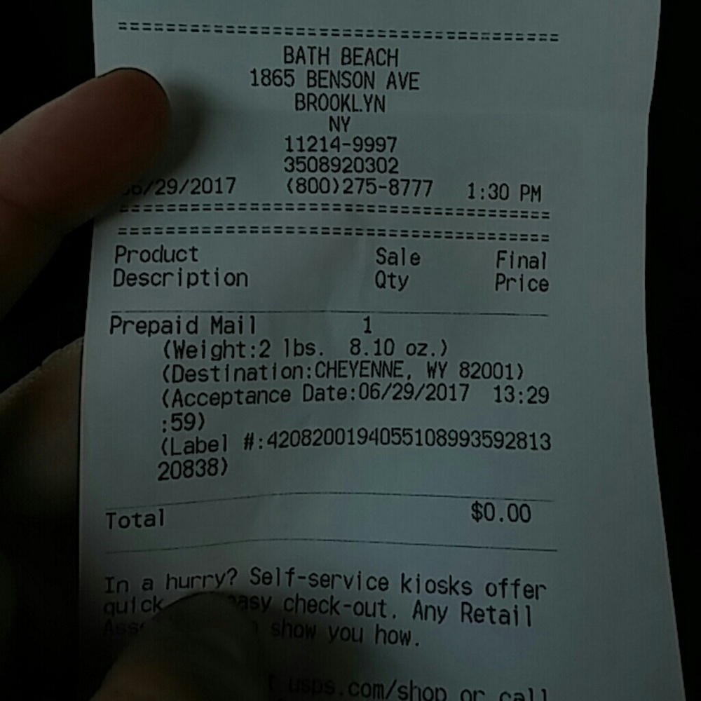 Proof of shipping with kayla