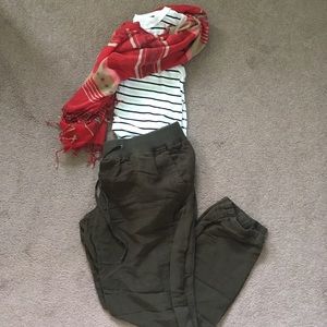 Army green Capri joggers