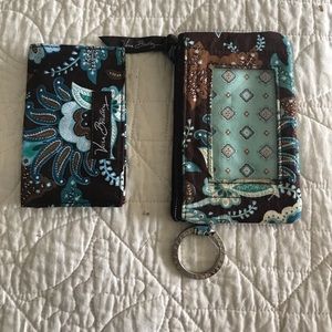 Java blue card holder and small wallet