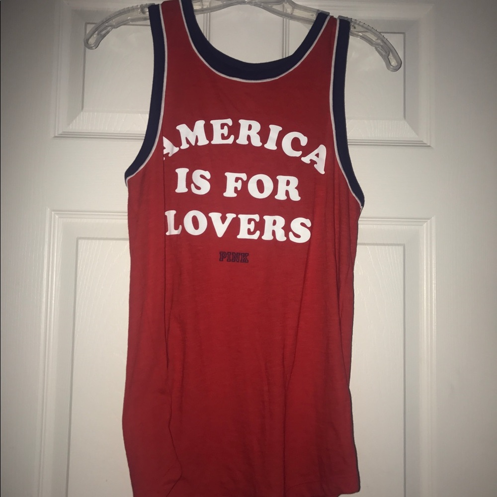 PINK 4th of July tank top