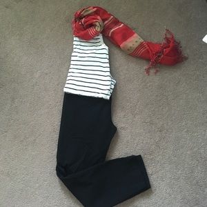 Black bi stretch full panel maternity skinny pants