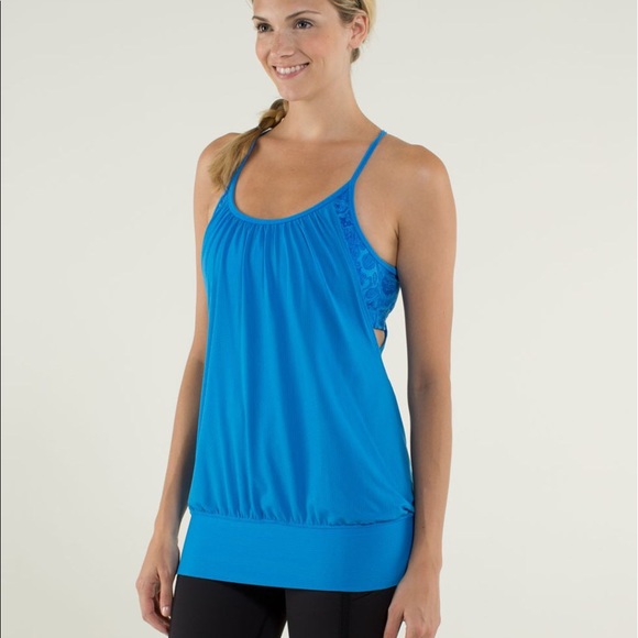 lululemon athletica Tops - Lululemon no limits tank blue/cornflower/paisley
