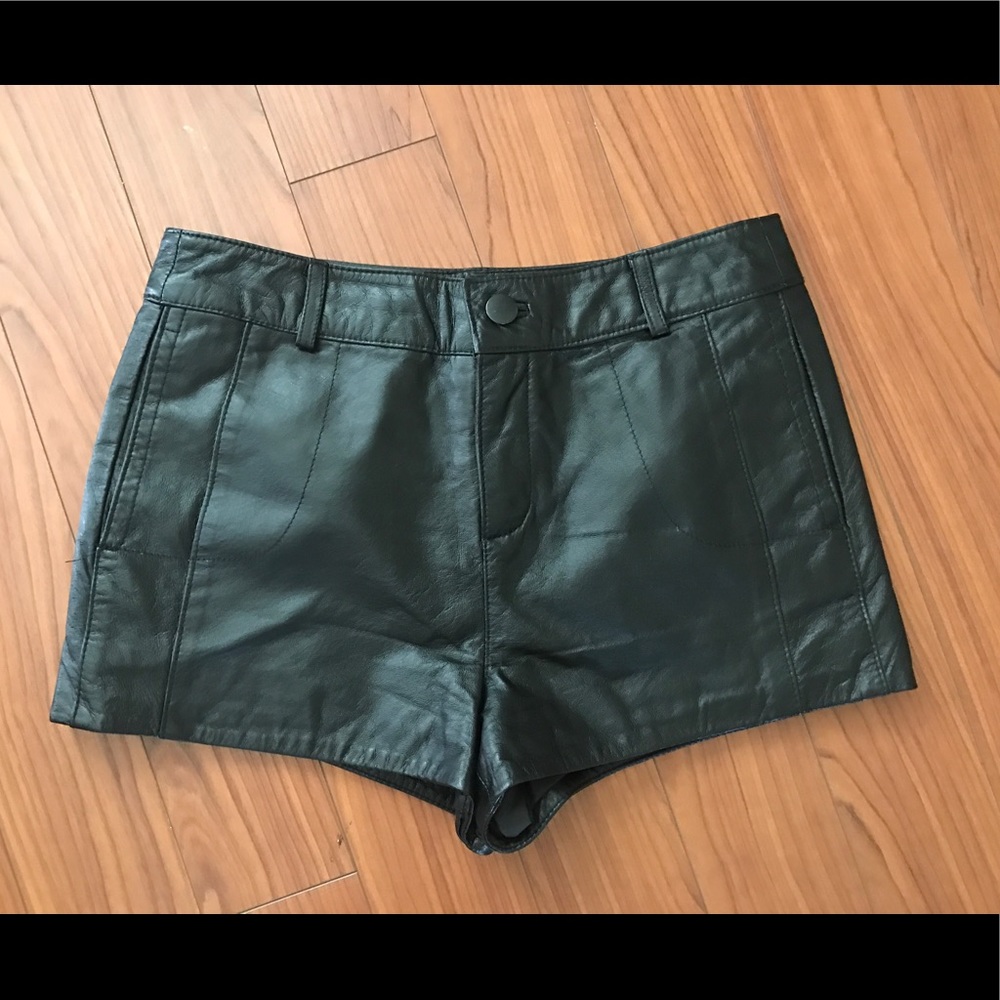 asos faux leather shorts