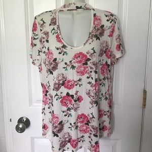 NEW Xl floral choker top tee
