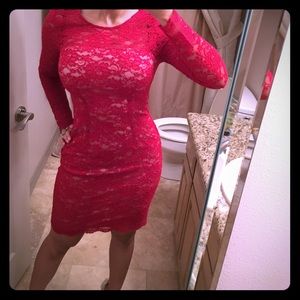 Lace Bodycon Red Dress 💃🏽