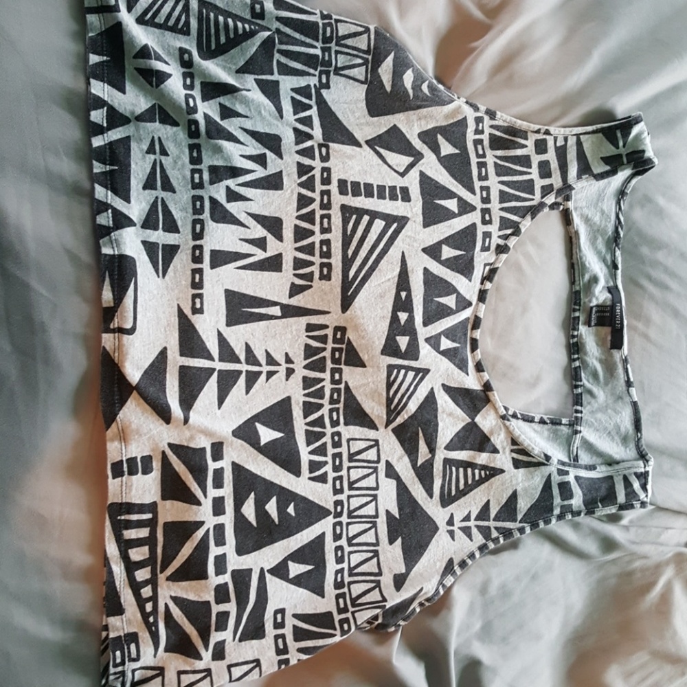 Black and grey Aztec crop top