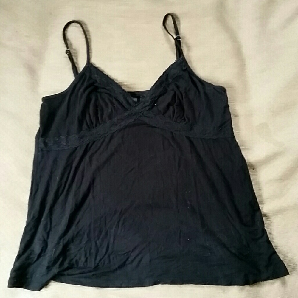 Full Tilt Sexy Black Tank Top w/Lace Detail