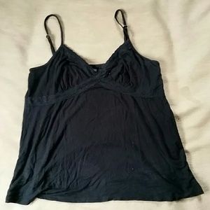 Full Tilt Sexy Black Tank Top w/Lace Detail