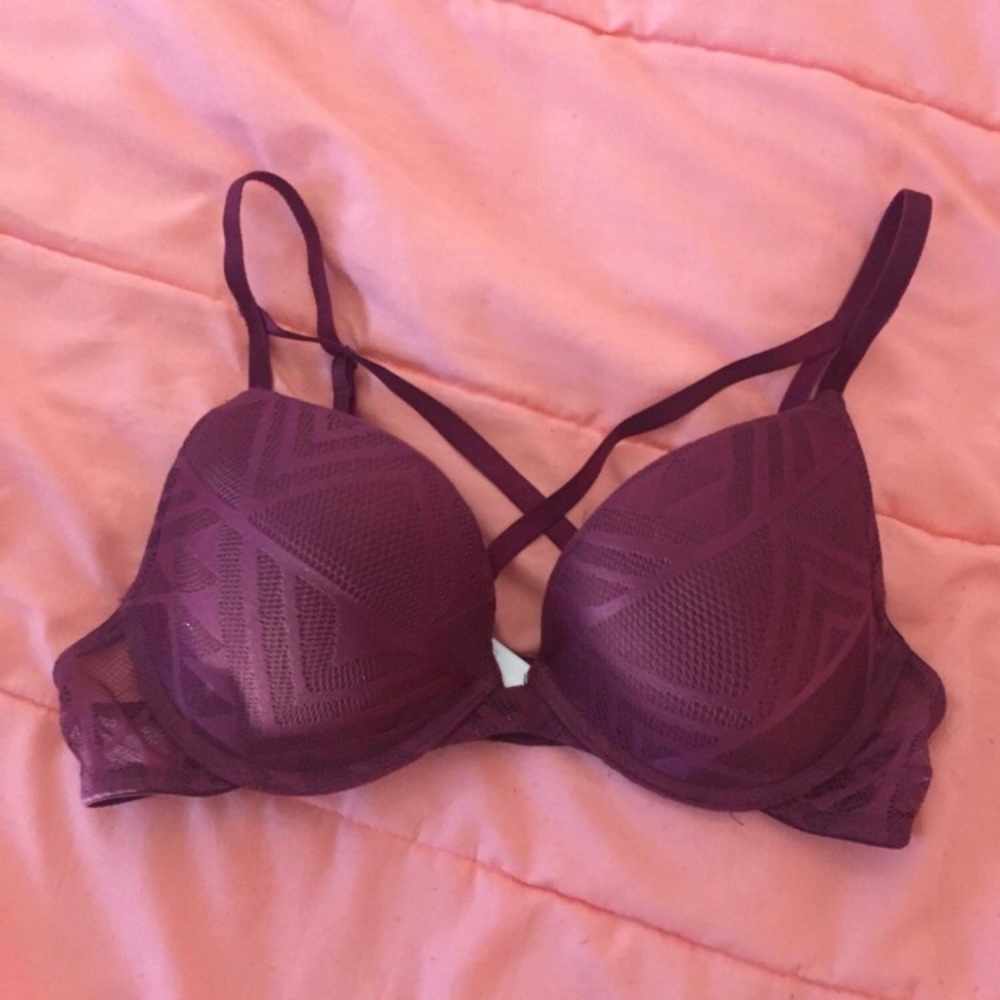 Aeropostale Burgundy Push Up Bra