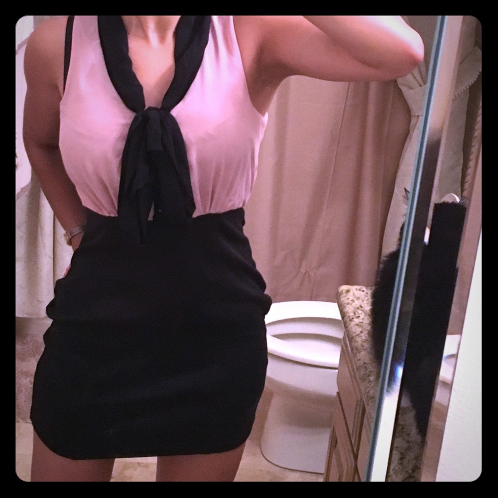 Pink black Chiffon Dress! ✨