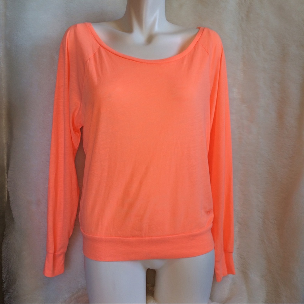 PINK VICTORIA'S SECRET NWOT Neon Orange Shirt Sz S