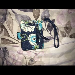 Blue Floral Wristlet