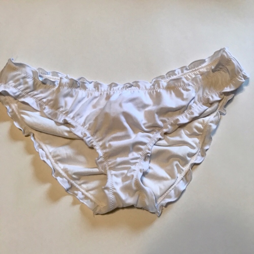 Victoria Secret White Ruffled Swimsuit Bottoms