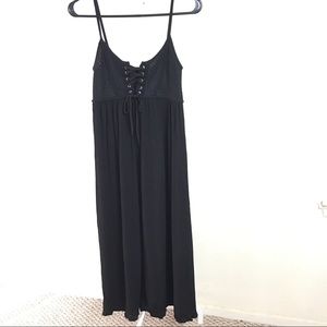 Black Zara Lace Up Midi Dress