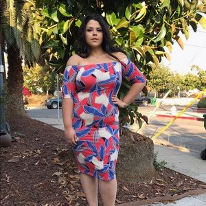 Plus size off the shoulder dress