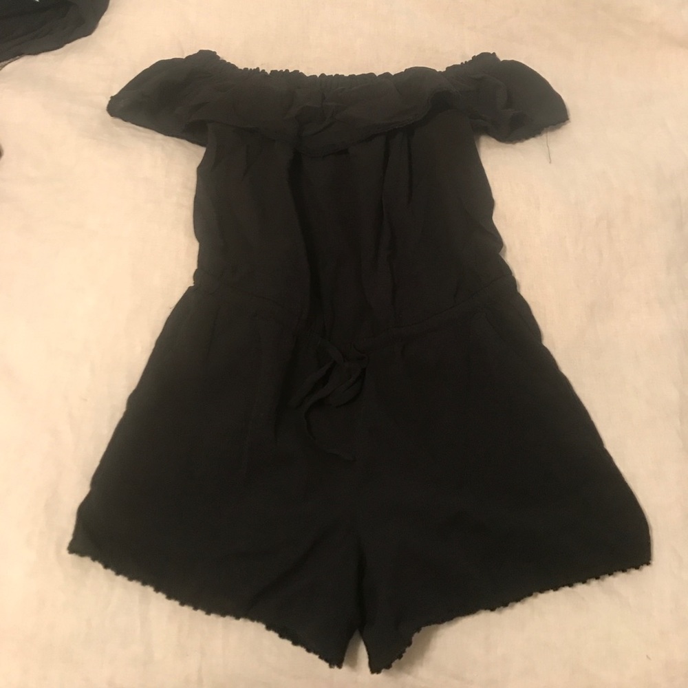 Black LOFT off the shoulder romper