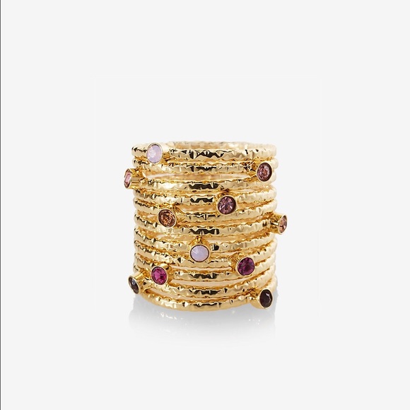 ❤️HP❤️Set Of 6 Stone Embellished Rings - Picture 2 of 6