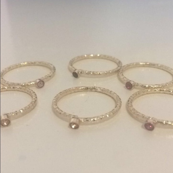 ❤️HP❤️Set Of 6 Stone Embellished Rings - Picture 4 of 6