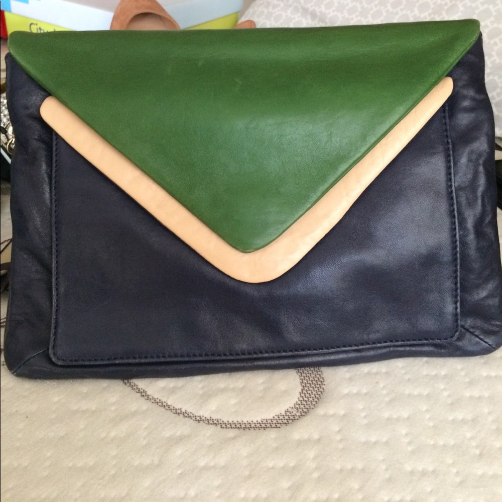 DKNY Giant Clutch Mixed Material