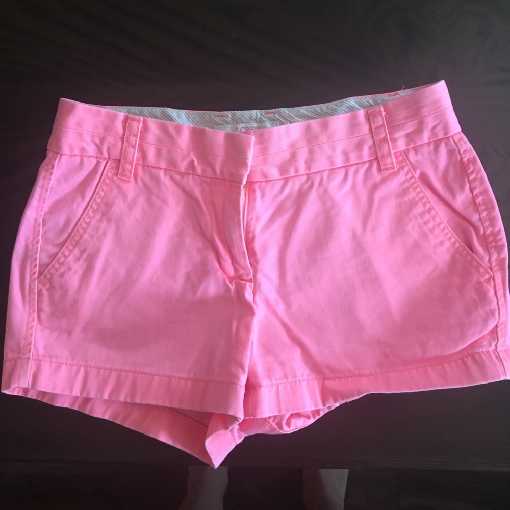 Bright salmon J Crew chino shorts!