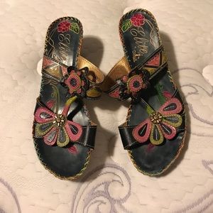 Bright colored sandals