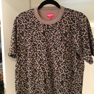 Leopard print supreme pocket tee