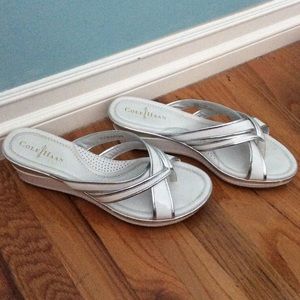 Cole Haan Air Lunetta white and silver sandals