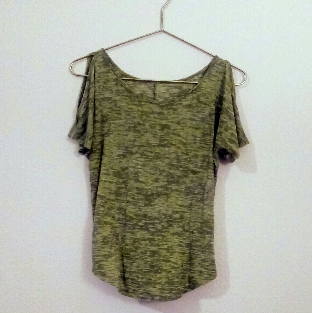 Gray Cold Shoulder Top