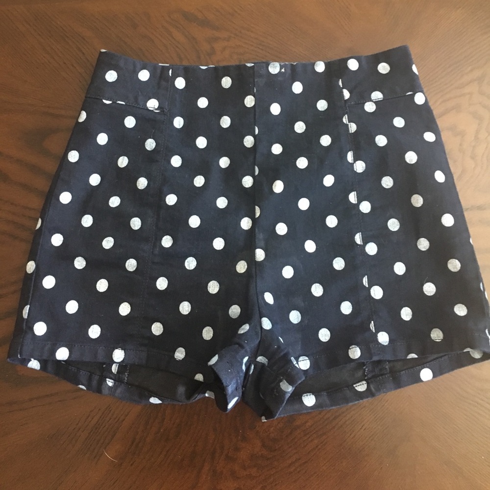 High waisted polka dot shorts