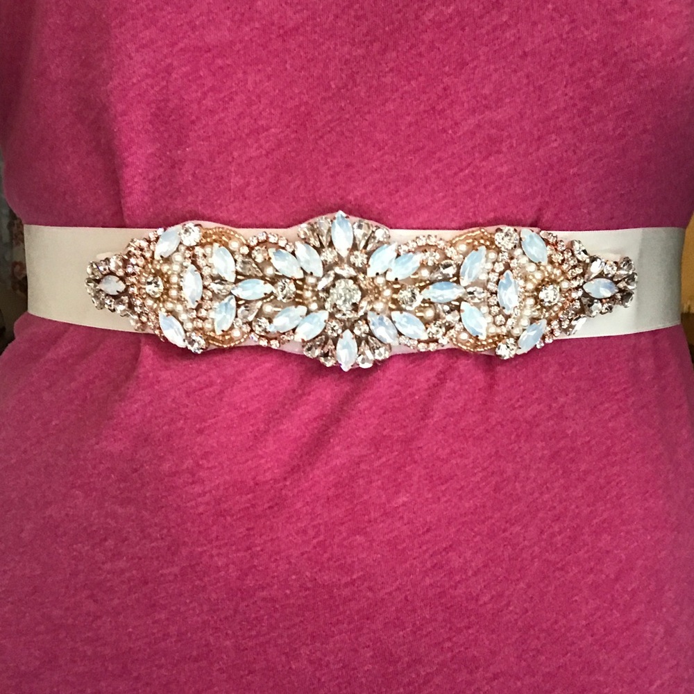 Opalescent Rose Gold Bridal Belt - Ivory NWOT