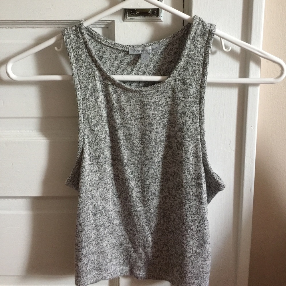 Charlotte Russe gray sweater crop top
