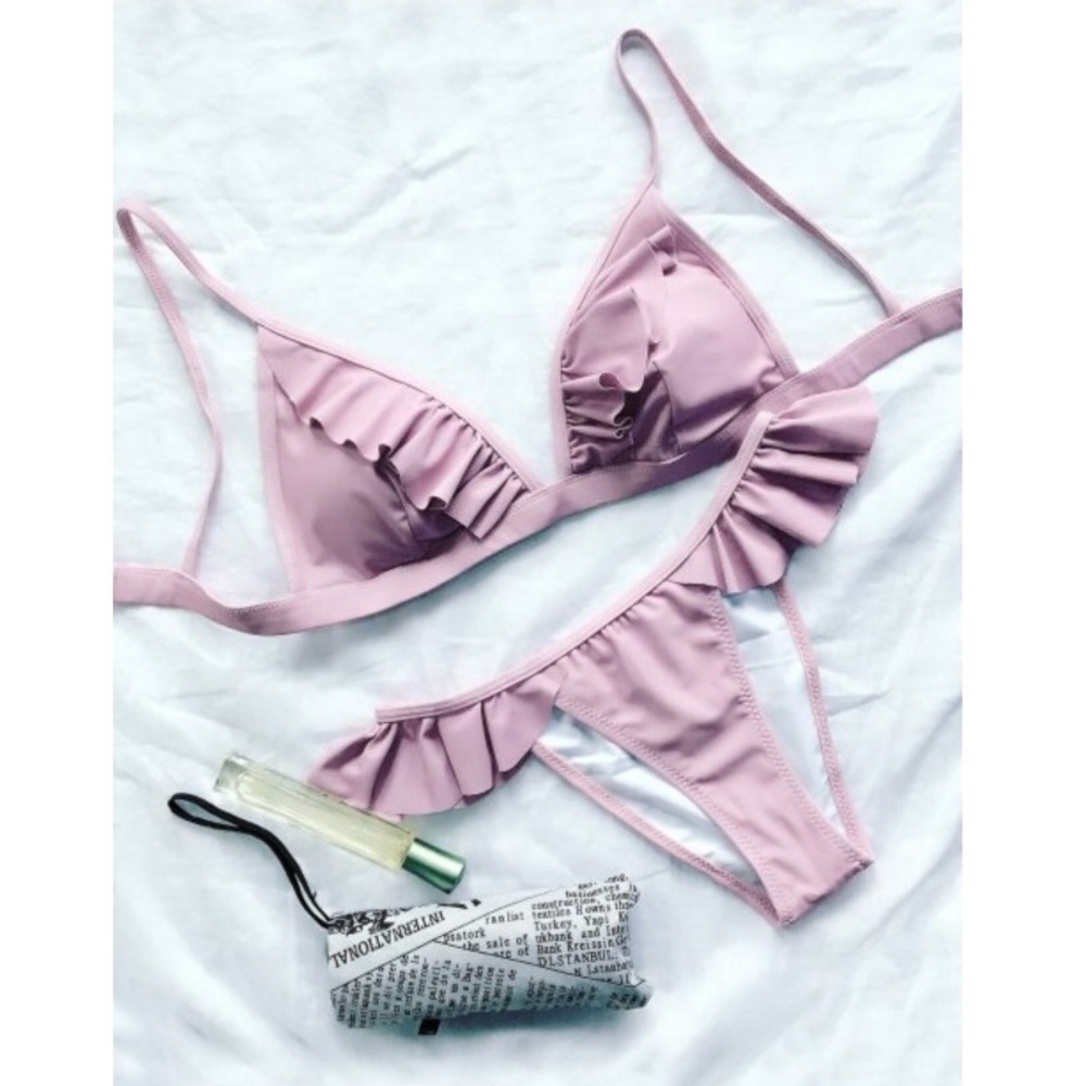 Zaful Cami Frilly High Leg Bikini 👙