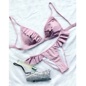 Zaful Cami Frilly High Leg Bikini 👙