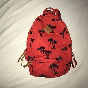 Fun-in-the-sun backpack! Red with black palm trees