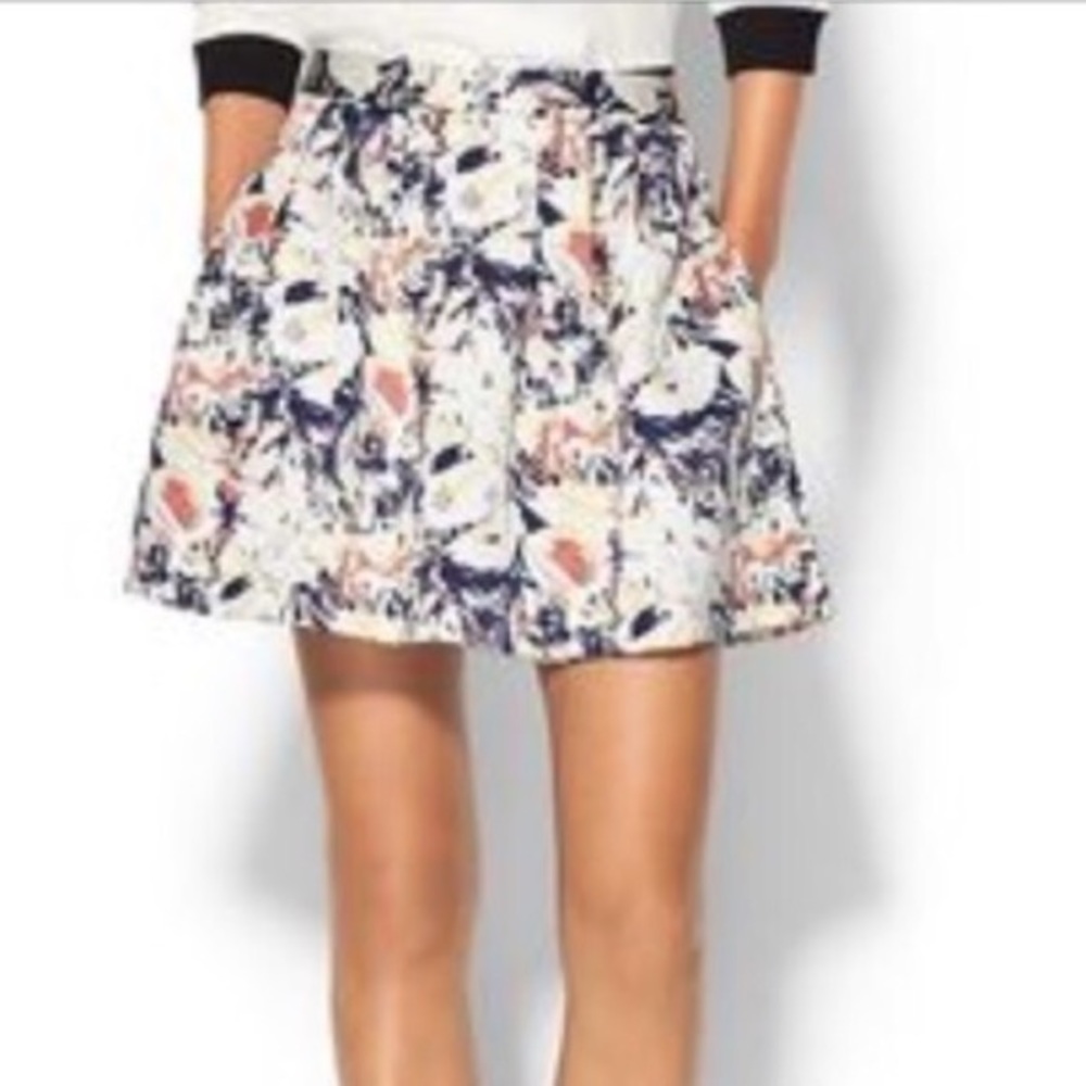 Pim + Larkin Lena Brocade Fit Flare Skirt EUC Sz M