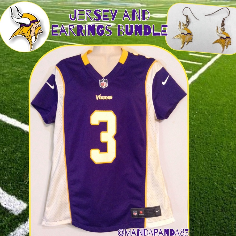 NFL Vikings Women's Jersey + Earrings