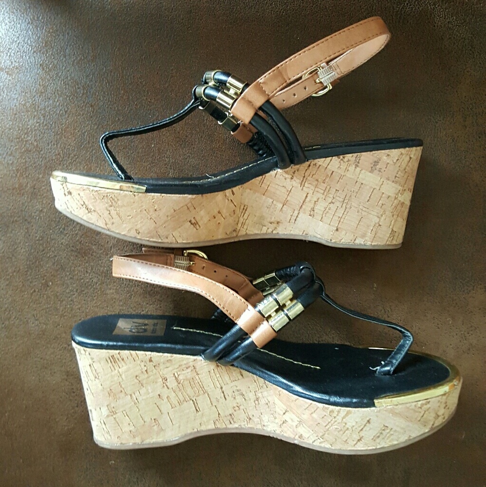 💖Dolce Vita black cork wedge