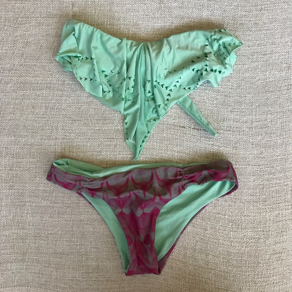 L Space Bandeau Bikini Top and Reversible Bottoms