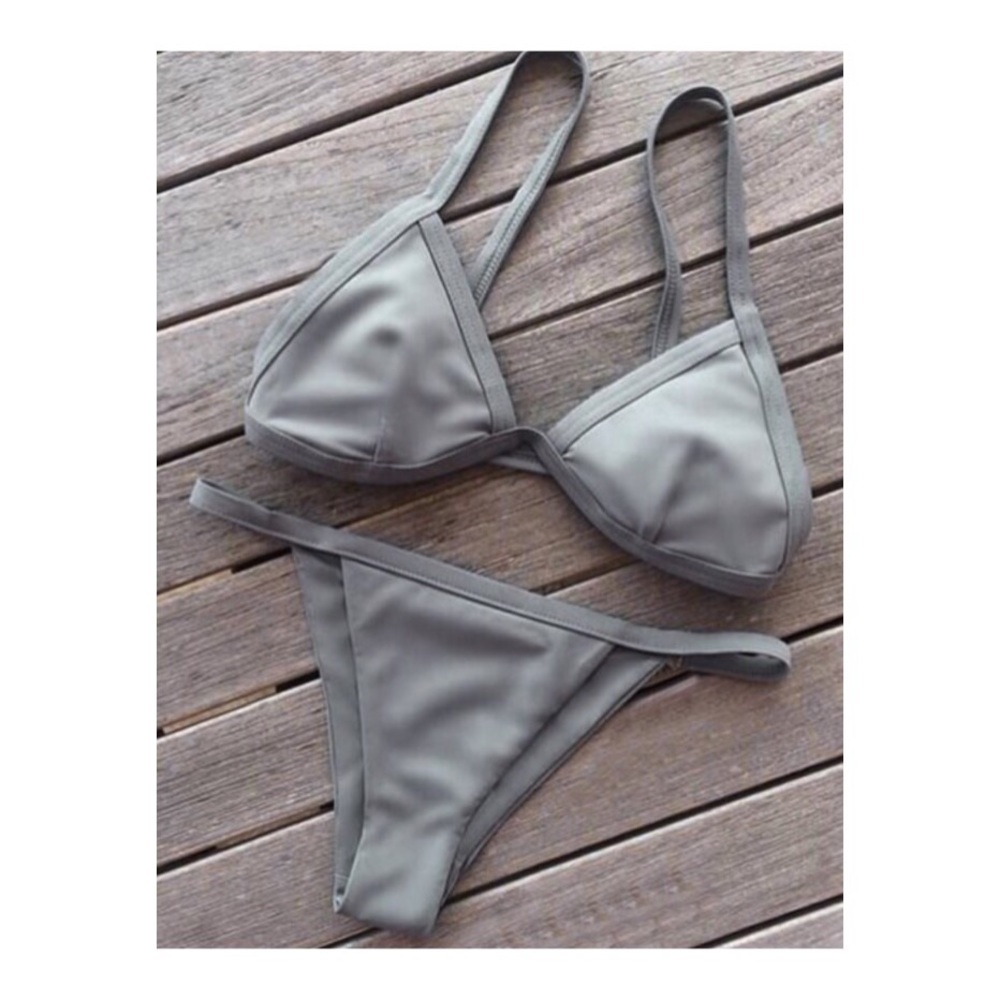Spaghetti Straps Low Waisted Bikini Set