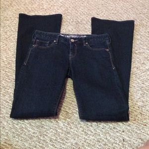 Dark blue flare jeans