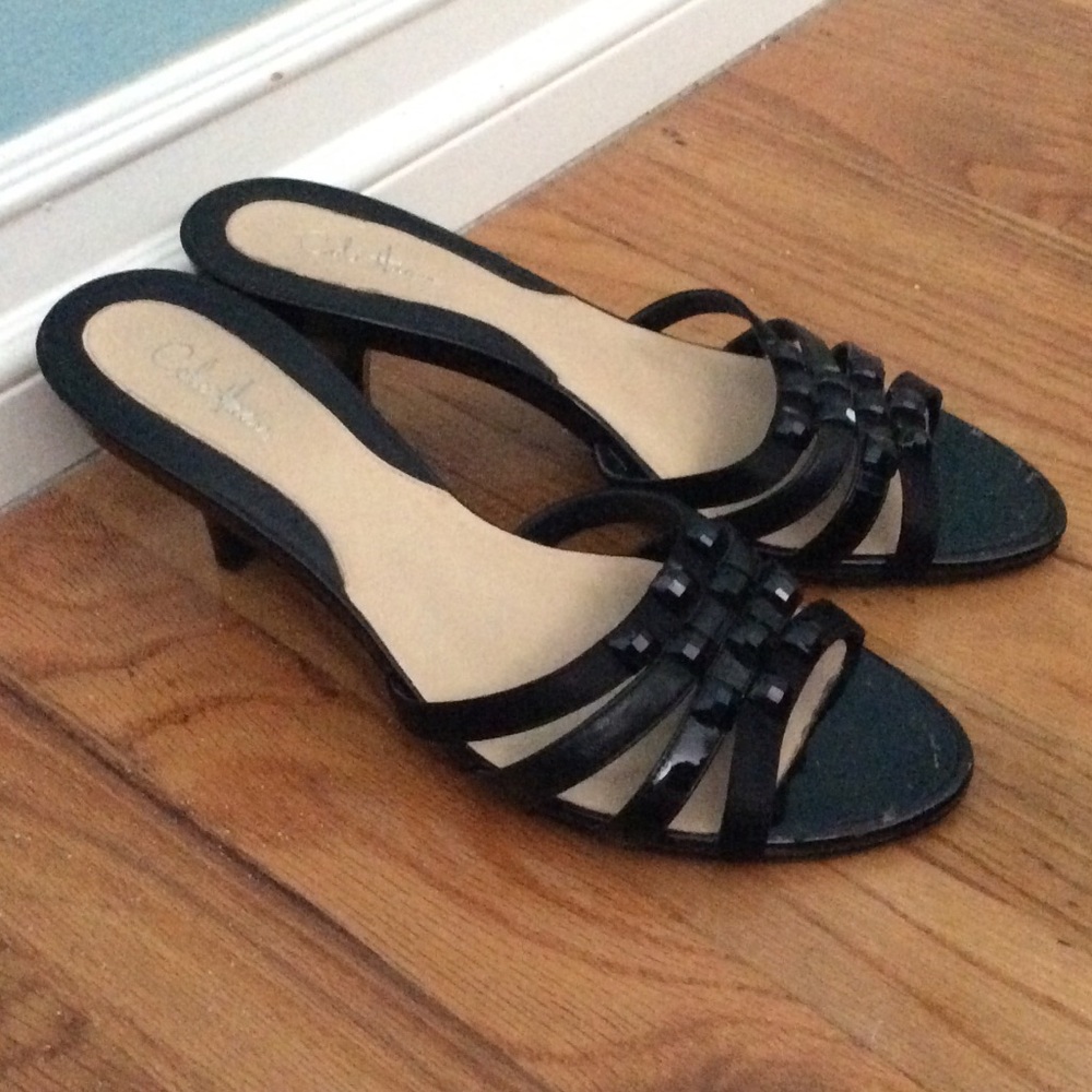 Cole Haan Air Camille jeweled black slides