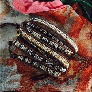 Chan Luu Brown Leather Wrap Bracelet