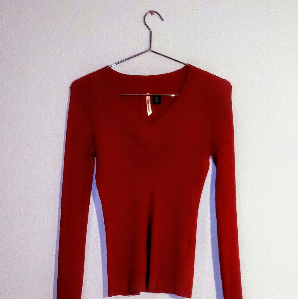 Red V-Neck Sweater