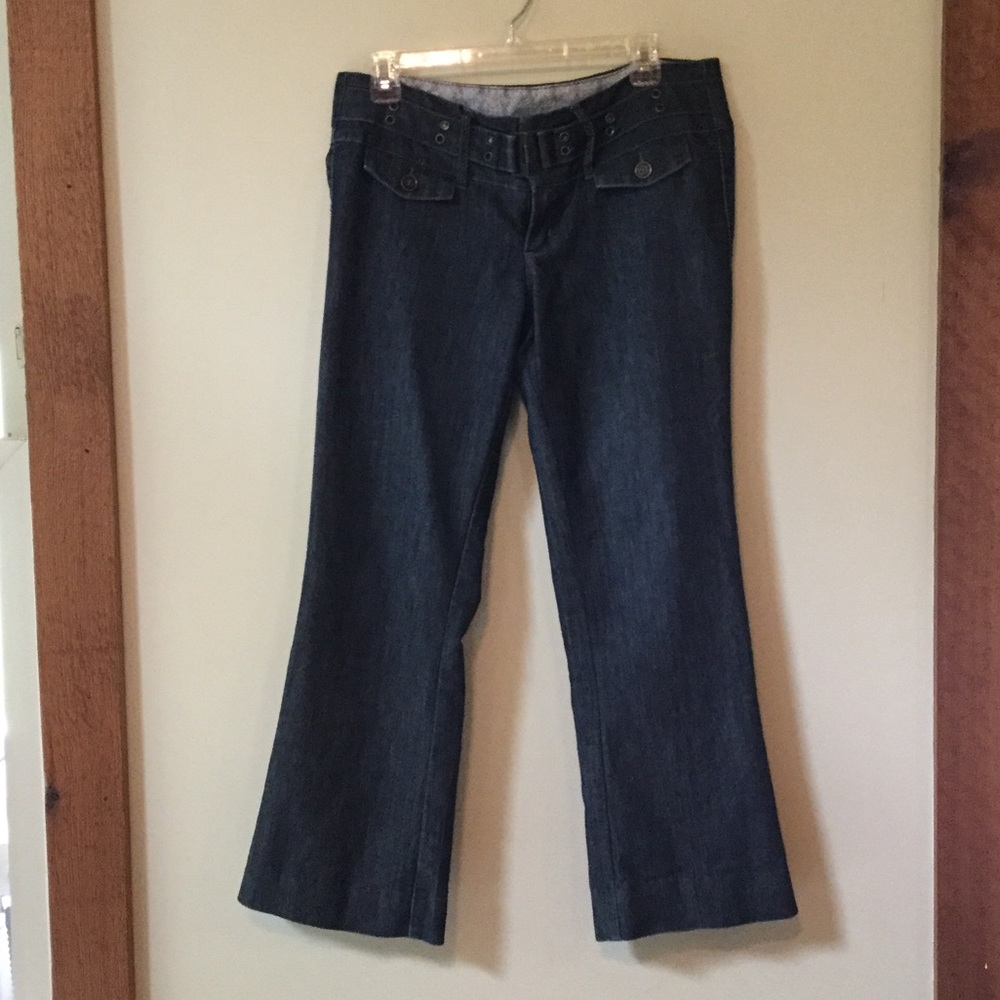 Vintage-Style Petite Jeans w/ Built-In Belt
